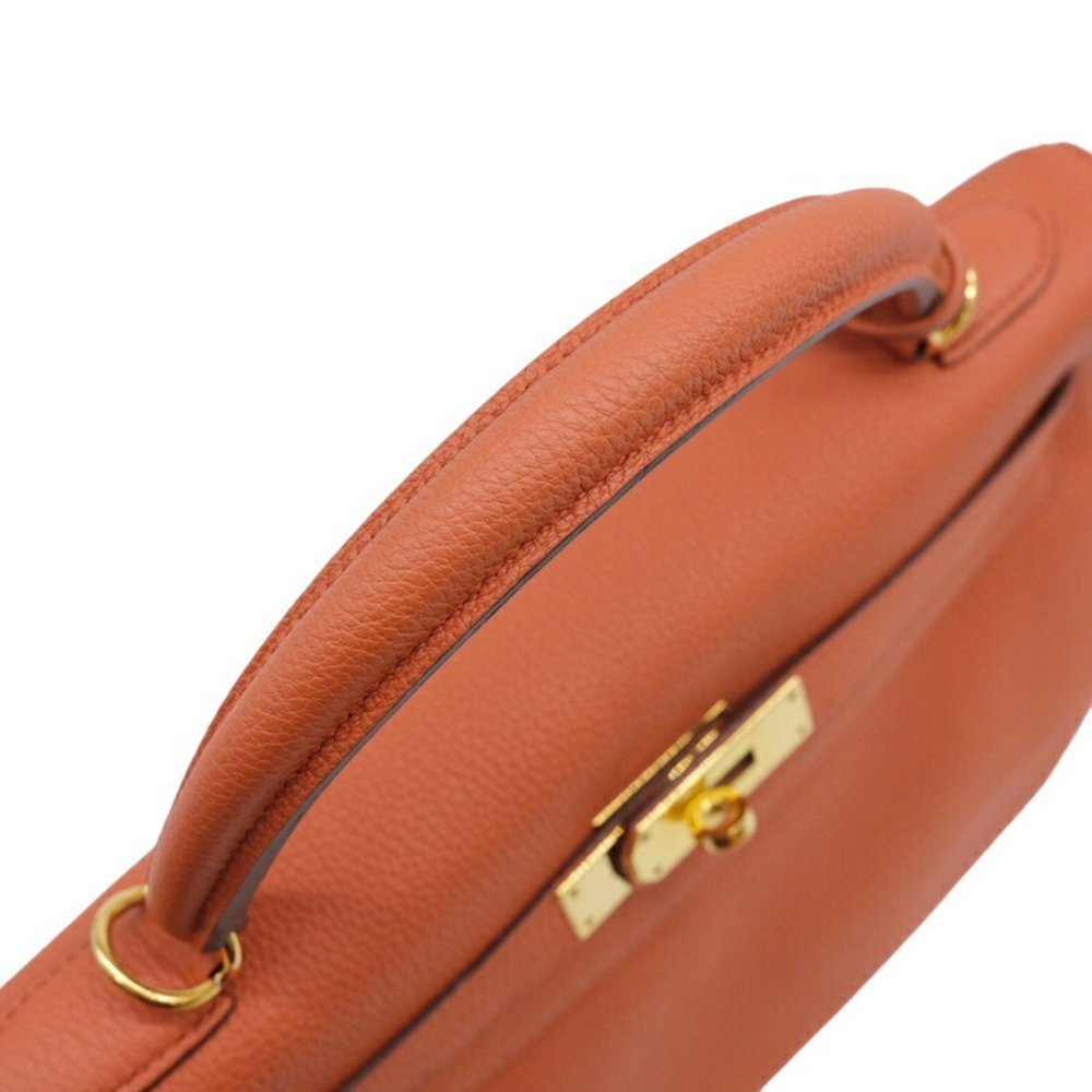 HERMES Kelly 32 Handbag Tote Bag Taurillon Clemence Leather Terre Bateau Oran... - Picture 9 of 16